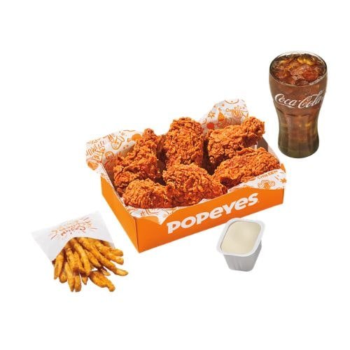 Popeyes 6pc Bone-In Lg Combo Wings