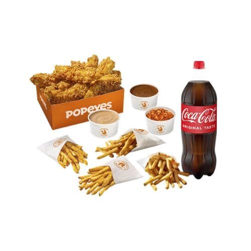 Popeyes Big Tender Sharer with Fries, Sides, Dip & Drink