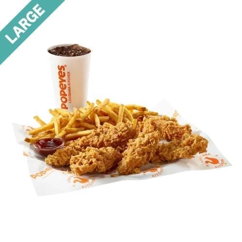 Popeyes Large 5 Tenders Classic Meal & a dip