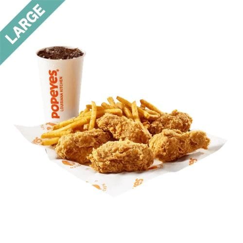 Popeyes Large 6 Hot Wings Meal
