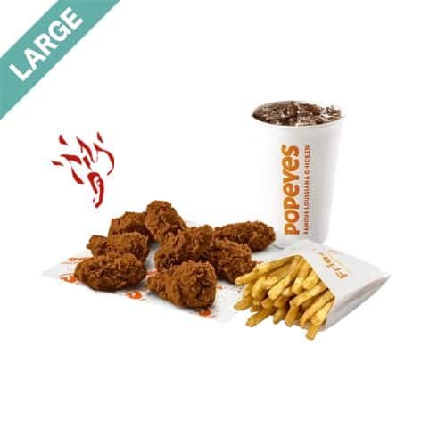 Popeyes Large 8 Ghost Pepper Wings Meal