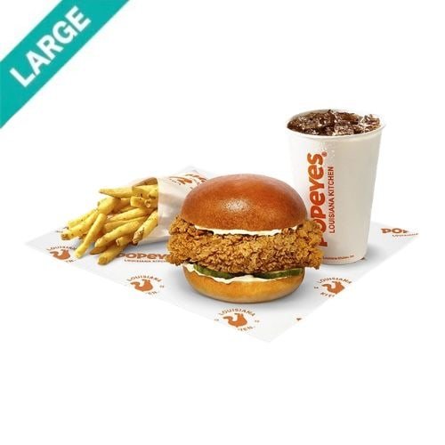 Popeyes Large Classic Chicken Sandwich Meal
