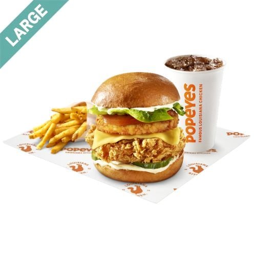 Popeyes Large Deluxe Superstack Sandwich Meal