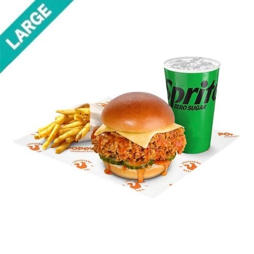 Popeyes Large Hot Honey Sandwich Meal