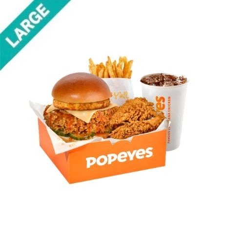 Popeyes Large Hot Honey Superstack Sandwich Box Meal