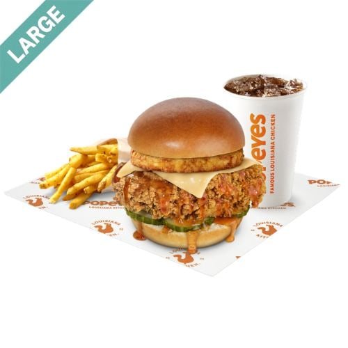 Popeyes Large Hot Honey Superstack Sandwich