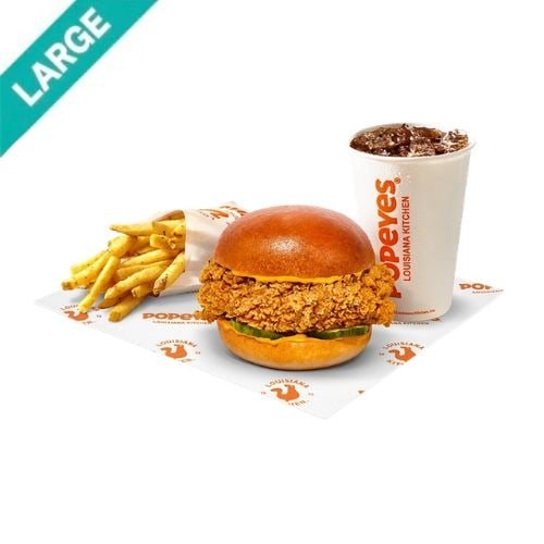 Popeyes Large Spicy Chicken Sandwich Meal