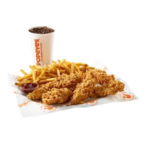 Popeyes Regular 5 Tenders Classic Meal & a dip