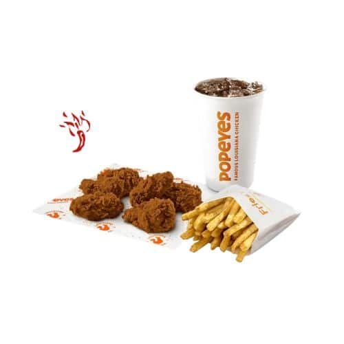 Popeyes Regular 6 Ghost Pepper Wings Meal