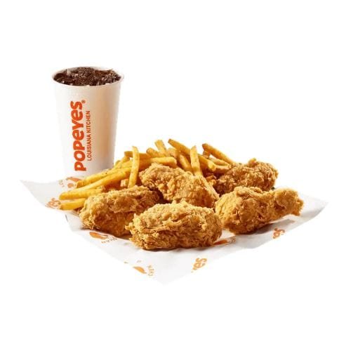 Popeyes Regular 6 Hot Wings Meal