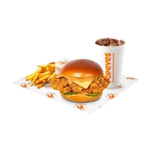 Popeyes Regular Kickback Sandwich Meal