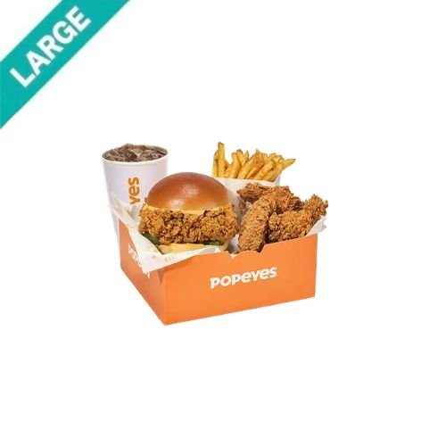 Popeyes Spicy Chicken Sandwich Box Meal Large