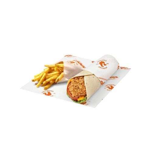 Popeyes Spicy Saver Chicken Wrap & Fries