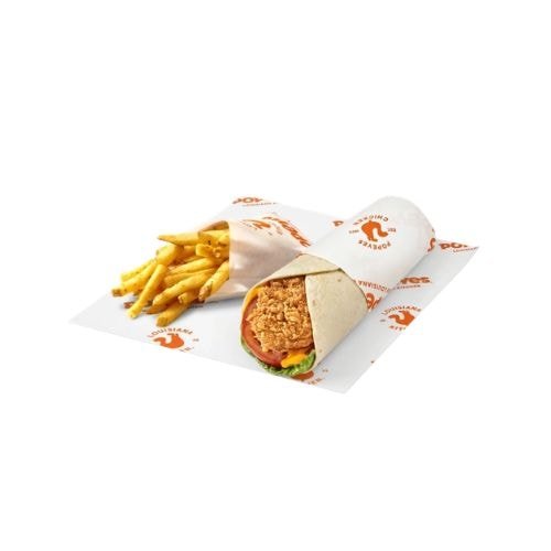Popeyes Spicy Saver Chicken Wrap & Fries