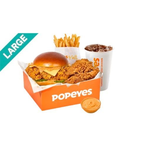 Popeyes Large Kickback Sandwich Box Meal
