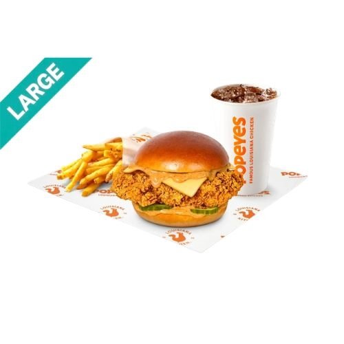 Popeyes Large Kickback Sandwich Meal